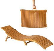 Casaria Záhradné lehátko FLORIDA, skladacie, 57x190x51cm, prírodná hnedá