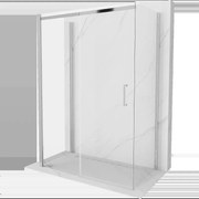 Mexen Omega sprchovací kabína 3-stenná, posuvná 140 x 80 cm, transparentná, chrómová - 825-140-080-01-00-3S