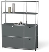 Kovová skrinka »CN3« so 4 výklopnými priečinkami, sivá