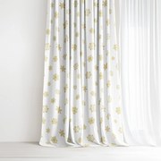 Goldea vianočný dekoračný záves - zlaté snehové vločky 140x150 cm