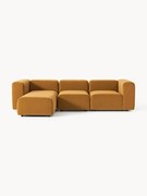 Modulárna zamatová pohovka (4-miestna) s podnožkou Lena (ľavá/pravá)