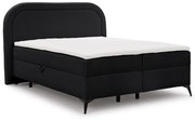 Čierna boxspring posteľ s úložným priestorom 140x200 cm Ornes – Ropez