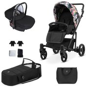 Kočík Kunert Roy black frame 3v1 - black flowers