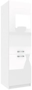 Vysoká kuchynská skrinka Belini pre vstavanú chladničku 60 cm biely lesk INF SSL60/0/WT/W/0/D