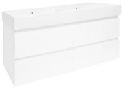 Kúpeľňová skrinka s umývadlom SAT B-Way 119x50x45 cm biely lesk BWAY2120WU2BI
