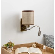 Brilagi - LED Nástenná lampa NUBILA 1xE27/25W/230V + LED/3W mosadz/hnedá