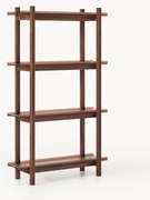 Veľký regál z dubového dreva so sklenenými policami Alex