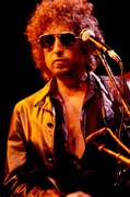 Fotografia Writer composer Bob Dylan at a concert in the early 1980s