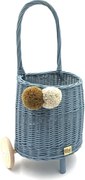 Prútený košík s rúčkou – detský modrý | Ručne vyrobený košík pre deti