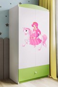 Detská skriňa Babydreams 90 cm princezná zelená