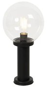 Vonkajšia stojaca lampa čierna s priehľadnou guľou 50 cm IP44 - Sfera