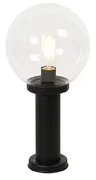 Vonkajšia stojaca lampa čierna s priehľadnou guľou 50 cm IP44 - Sfera
