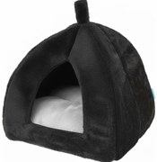 Plyšový pelech pre psa/mačku HUISE 40x35 cm, čierno-sivý