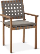 Stohovateľná záhradná stolička s pruhovaným výpletom