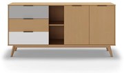 Nízka komoda z borovicového dreva v prírodnej farbe 165x81 cm Elfa - Marckeric