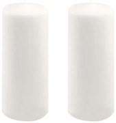 Sada stĺpových sviečok, 25 cm, Ø10 cm, biela, 2 ks