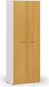 Kancelárska skriňa s dverami PRIMO WHITE, 800 x 420 x 2128 mm, biela/buk
