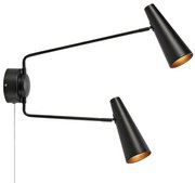 Markslöjd 108690 - Nástenná lampa PEAK 2xE14/40W/230V čierna