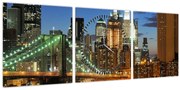 Obraz - Most s New Yorkom (s hodinami) (90x30 cm)