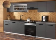 Kuchynská linka Belini 260 cm šedý mat s pracovnou doskou Justyna  TOR JUSTYNA/3/WT/SR/0/B1