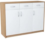 Komoda JULIA K13D3 Biela - dub sonoma