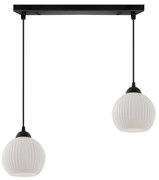 Závesné svietidlo Riffle Round, 2x biele sklenené tienidlo, b