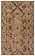 Flair Rugs, Kusový koberec Printed Jute Rowen Natural/Black, 200x290, béžová, chodba / predsieň