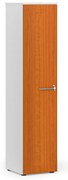 Úzka kancelárska skriňa PRIMO WHITE, 400 x 420 x 1781 mm, biela/čerešňa