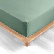 Zelená napínacia plachta z bavlneného perkálu 180x200 cm Percaline – douceur d'intérieur