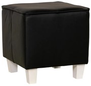 Kožený taburet AS, čierna (K-70/nohy wenge)