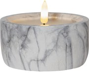 Sivo-biela betónová LED sviečka Star Trading Flamme Marble, výška 7,5 cm