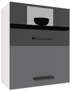 Kuchynská skrinka Belini horná 60 cm čierny lesk / šedý mat   INF SGP2-60/1/WT/BS/0/B1
