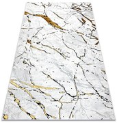 Koberec ALLURE 1963 mramor, štruktúrovaný / glamour, biely / zlatý