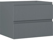 Mexen Rivel, kúpeľňová skrinka 60 cm, 2 zásuvky, drážkovaná, grafitová matná, 91A20-06047-2-BFF66