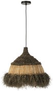 Závesné čiernopřírodní ratanové svetlo Raffia S - Ø 36*40 cm/ E27