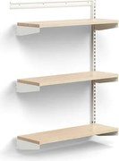 Nástenný regál RELY, prídavná sekcia, laminátové police, 1221x900x300 mm, biela/dub