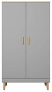 Šatníková skriňa DENVER 100 cm šedá/dub hickory