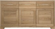 Masívna drevená komoda s 3 zásuvkami a 3 dvierkami, 160x50x86 cm