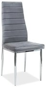 Jedálenská stolička Eryx Velvet, sivá / strieborná