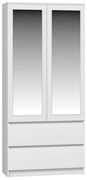 Šatníková skriňa so zrkadlom SS-90 biela