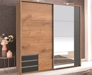 Šatníková skriňa Emden,179 cm, doskový dub/grafit%