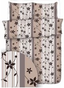 Obliečky krepové Berlin hnedý TiaHome - 1x Vankúš 90x70cm, 1x Paplón 140x200cm