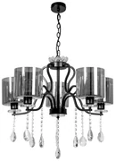 Toolight - Závesné svietidlo Vintage Krištáľ E27 60W APP958-5CP, čierna, OSW-07004