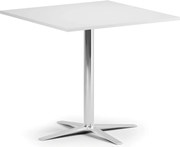 Konferenčný stolík AURA, 60x60 cm, chróm podnož, biela