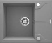 Deante Andante, granitový drez 590x490x194 mm + priestorovo úsporný sifón, 1-komorový, šedá, ZQN_S11A