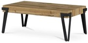 Stůl konferenční, 112x62x43 cm, deska MDF, dekor divoký dub, kov - černý mat