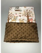 Deka Lesík/minky hnedá 60x70 cm – detská deka s motívom lesa do kočíka