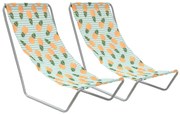 Súprava 2 ks skladacích plážových ležadiel SAND PINEAPPLE