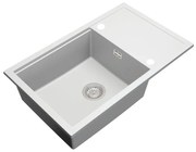 Gamma Advance 8050, 1-komorový granitový drez 800x500x210 mm, biela, GMA-ZLE000150