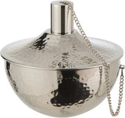 Nerezová olejová stolná lampa jemne tepaná - Ø15*14cm